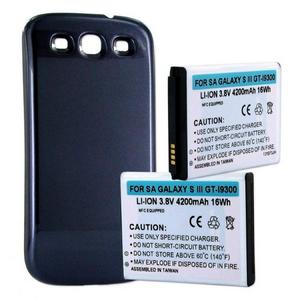 SAMSUNG GALAXY S III 4200mAh EXTENDED BATTERY W/ NFC & SILVR CVR (9322125859)
