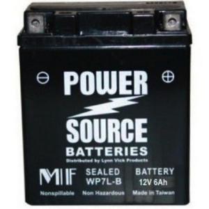Power Source 12 Volt 6AH 140CCA Sealed AGM Battery (WP7L-B)