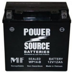 Power Source 12 Volt 12AH 210CCA Sealed AGM Battery (WP14-B)