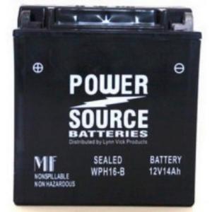 Power Source 12 Volt 14AH 230CCA Sealed AGM Battery (WPH16-BS-1)
