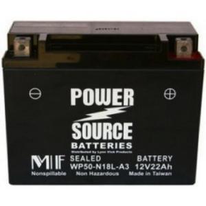 Power Source 12 Volt 22AH 350CCA Sealed AGM Battery (WP50-N18L-A3)
