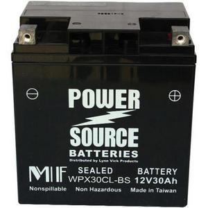 Power Source 12 Volt 30AH 400CCA Sealed AGM Battery (WP30CL-B)
