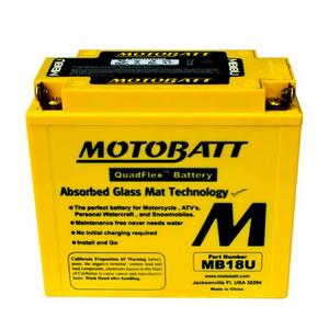 MOTOBATT MB18U - 12 Volt 22.5AH 250CCA QUADFLEX Absorbed Glass Mat (AGM) Battery